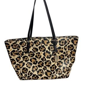 Coach Wild Beast Leopard Turn Lock Tote Flawed